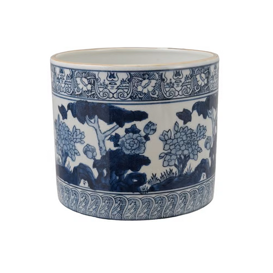 Planter - Indigo Botanica Stoneware - Blue White - Findlay Rowe Designs