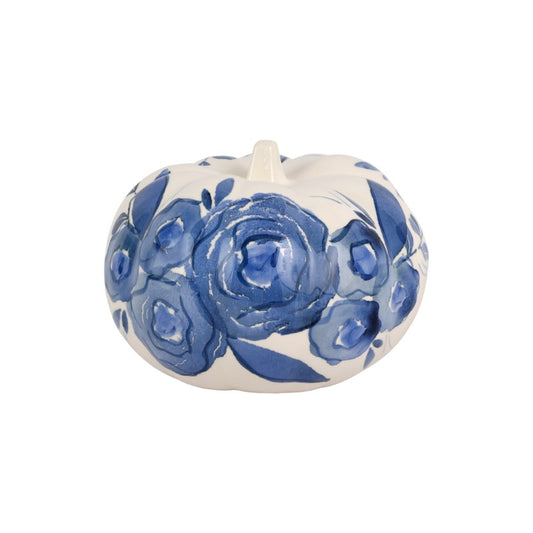 Vietri - Blue Camellia Small Figural Pumpkin - Findlay Rowe Designs