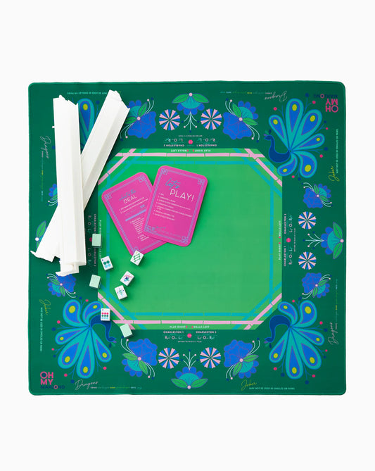 Oh My Mahjong - Birdie Mahjong Mat - Green - Findlay Rowe Designs