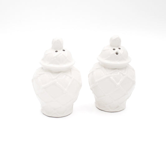 White Textured Jar Salt & Pepper Shaker Boxed Set - Findlay Rowe Designs