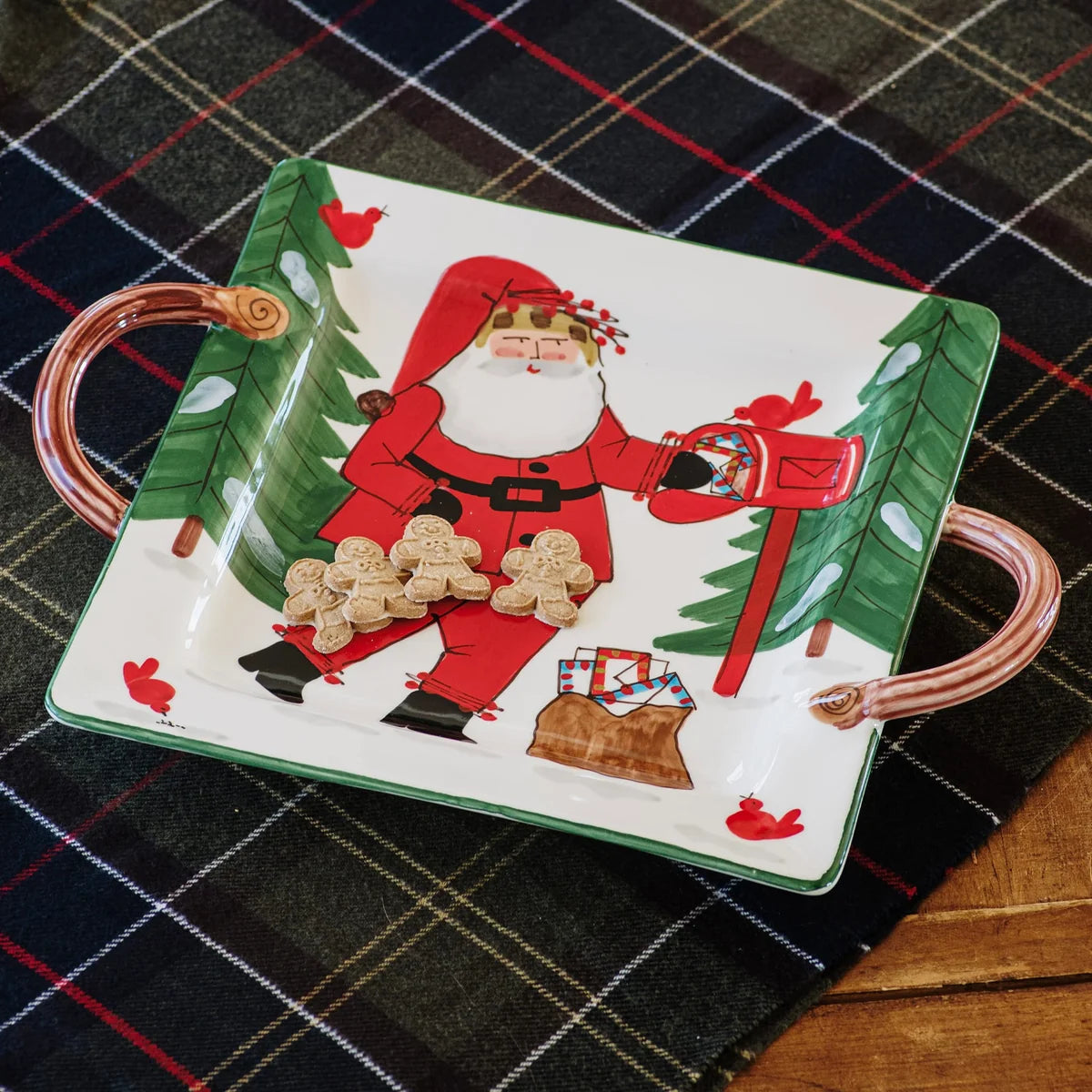 Vietri - Old St. Nick - Handled Square Platter - Findlay Rowe Designs