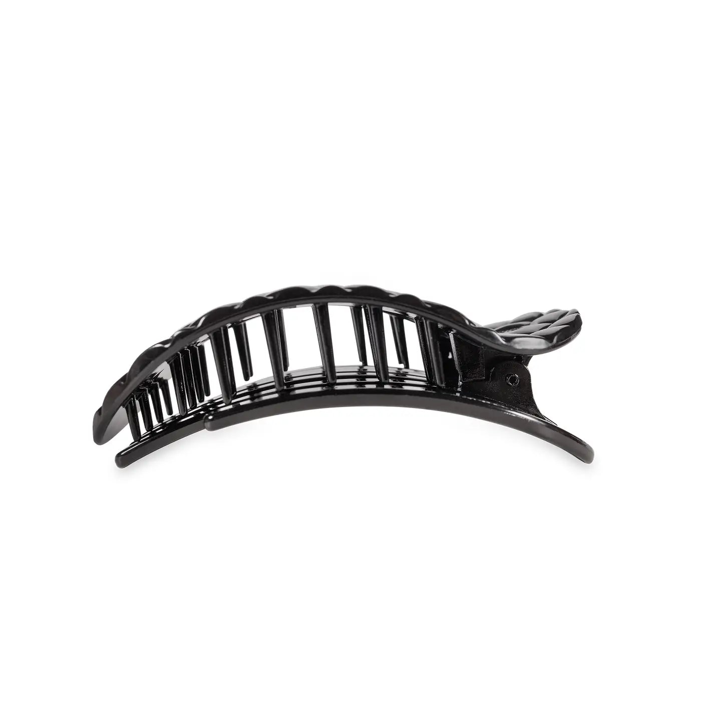 Teleties - Flat Round Hair Clip - Jet Black Quilted - Medium - Findlay Rowe Designs