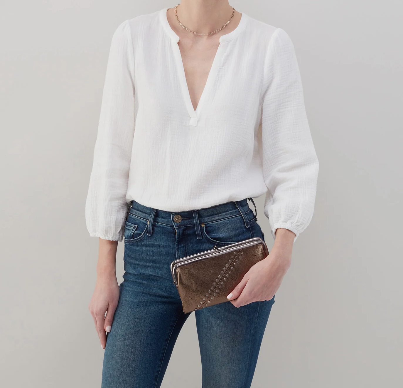 Hobo - Lauren Clutch-Wallet - Pewter with Studs - Findlay Rowe Designs