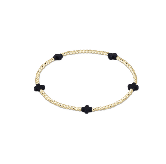 Enewton - EGirl Signature Cross Gold Small 2mm Bracelet - Navy - Findlay Rowe Designs