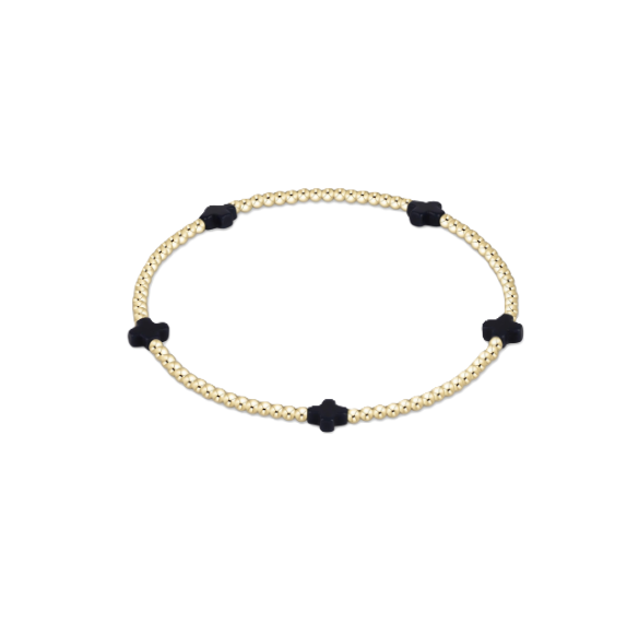 Enewton - EGirl Signature Cross Gold Small 2mm Bracelet - Navy - Findlay Rowe Designs