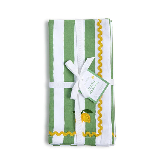 Dinner Napkins - Lemon Grove Embroidered Cloth - Set of 4 - Findlay Rowe Designs