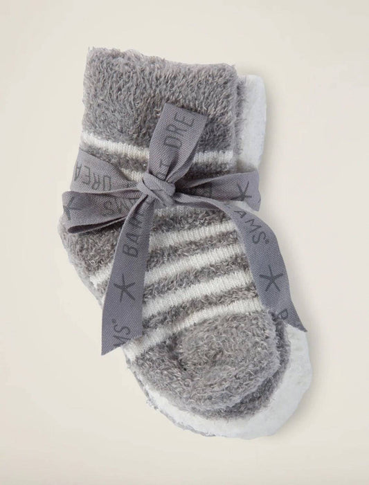 Barefoot Dreams - CozyChic Lite® Infant Sock Set - Pewter - Findlay Rowe Designs