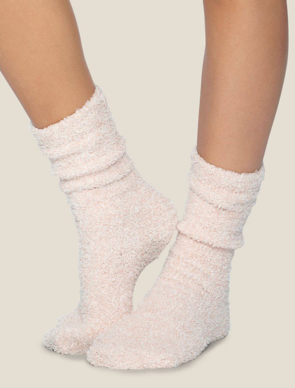 Barefoot Dreams - CozyChic® Heathered Women's Socks - Dusty Rose / White - Findlay Rowe Designs