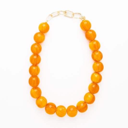 Ink & Alloy - Necklace - Iris Resin Bead - Amber
