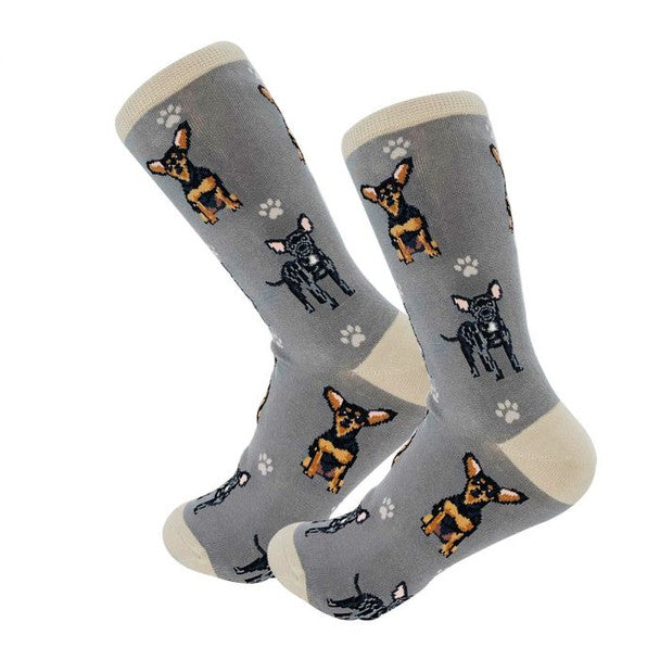 Clearance - Mens Socks - Chihuahua Black Full Body - Findlay Rowe Designs