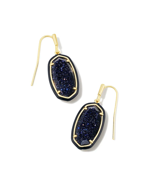 Clearance - Kendra Scott - Earring - Dani Gold Enamel Framed Drop - Navy Goldstone - Findlay Rowe Designs
