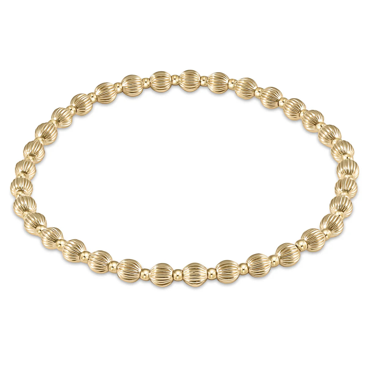 Enewton - Extends - Dignity Grateful Pattern 4mm Bead Bracelet - Gold