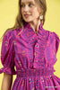 Umgee - Top - Smocked Waist Printed Blouse - Magenta - Findlay Rowe Designs
