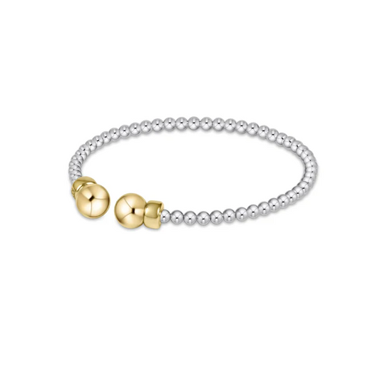 Enewton - Classic Sterling Mixed Metal 3mm Bead Cuff- Gold - Findlay Rowe Designs