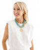 Susan Shaw - Necklace - Multi Strand Turquoise + Coin - Findlay Rowe Designs