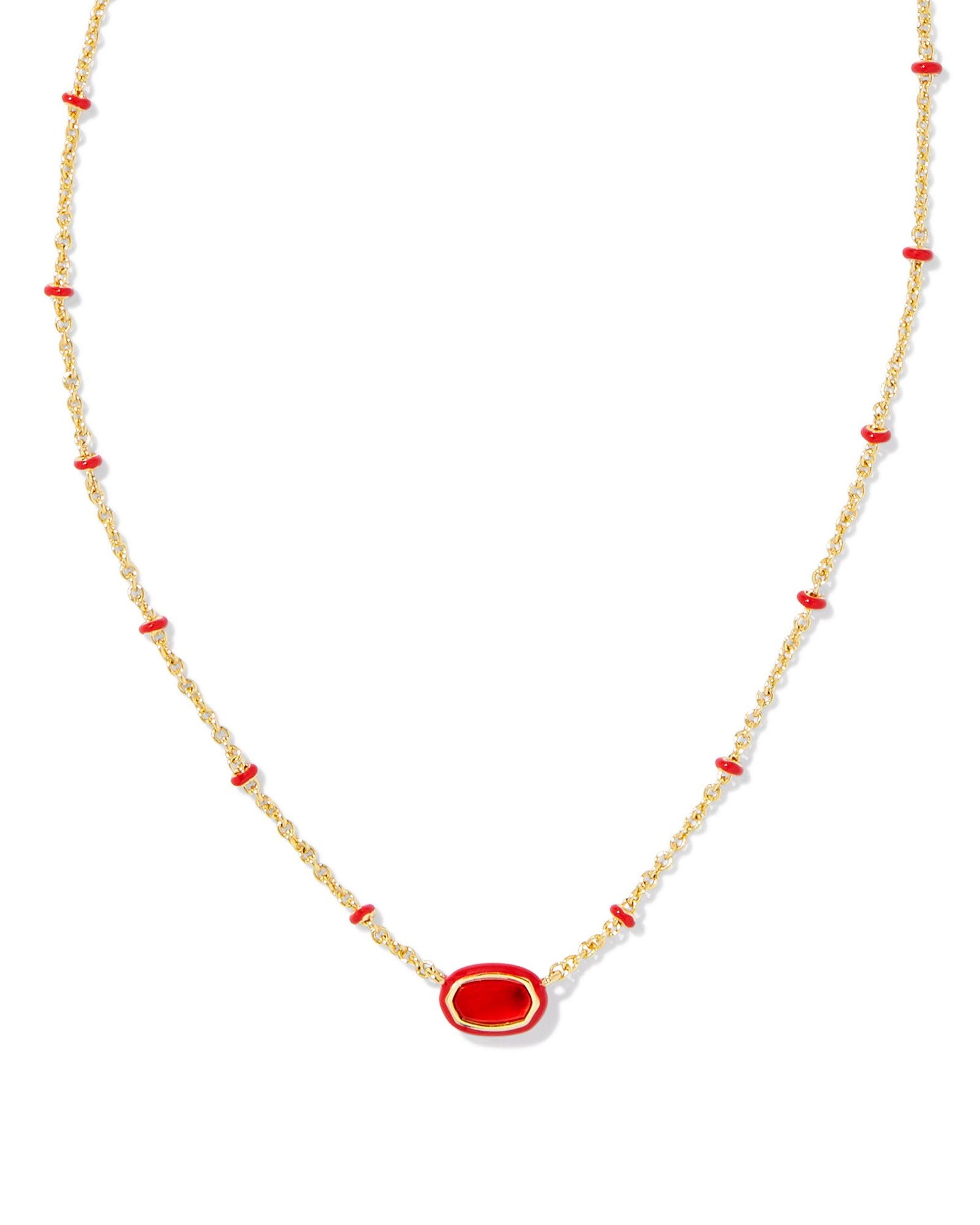Kendra Scott - Necklace - Mini Elisa Enamel Frame Gold - Red Illusion - Findlay Rowe Designs