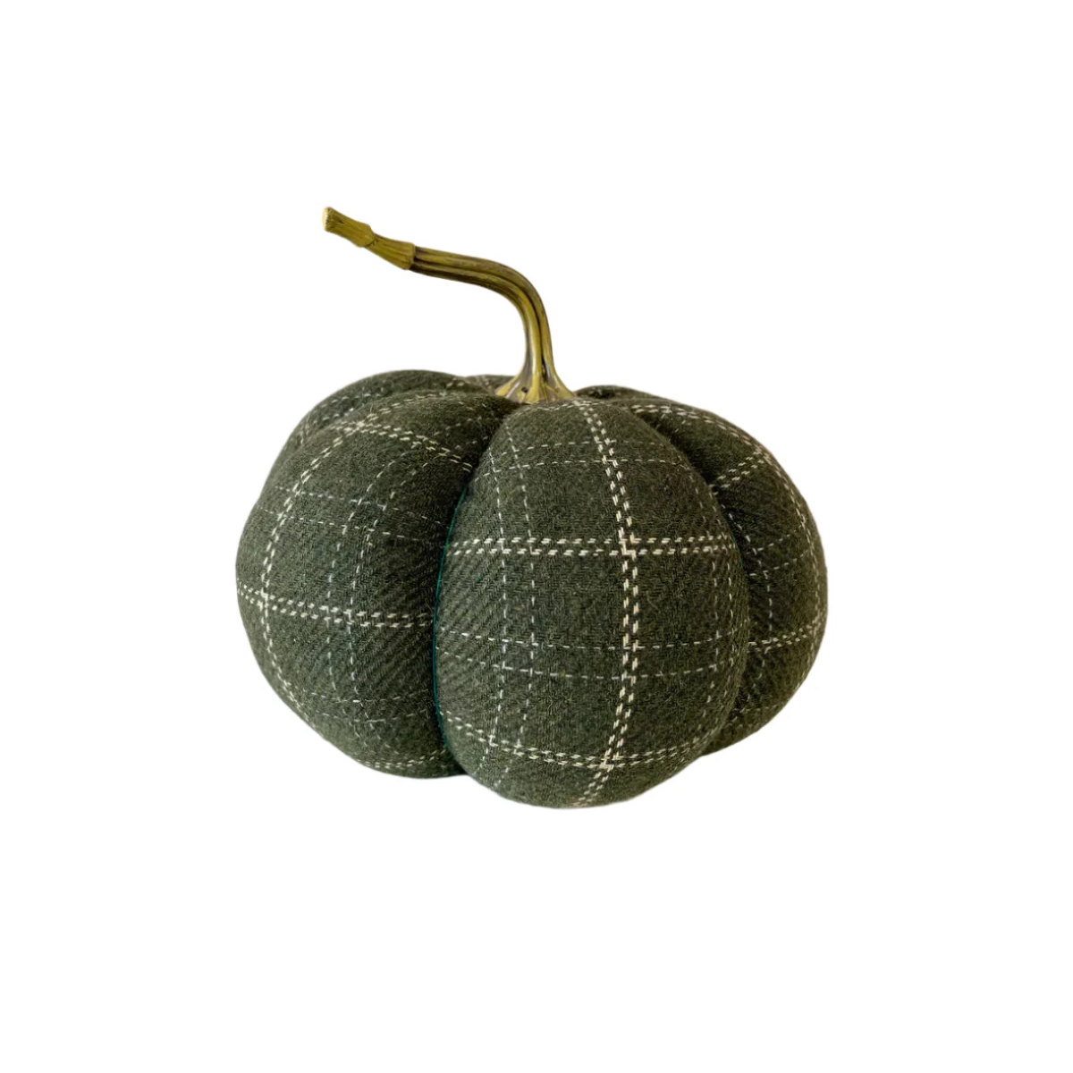 Pumpkin - Green and Tan Plaid Fabric - 6.25in - Findlay Rowe Designs