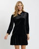 Jude Connally - Velvet Dress - Black Sparkle Henley - Findlay Rowe Designs
