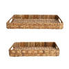 Hand-Woven Rattan Trays with Handles - Findlay Rowe Designs