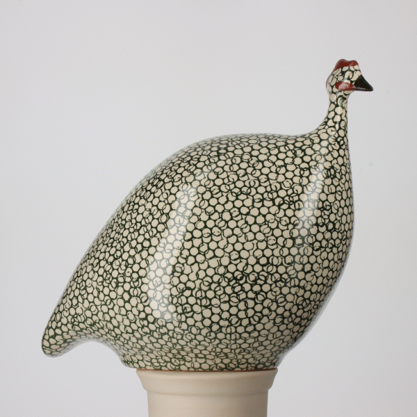 Guinea Fowl - Medium - White Speckled Duck Green - Findlay Rowe Designs