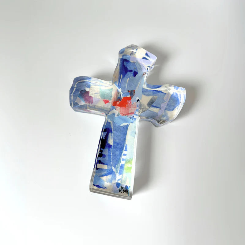 Lauren Dunn - Periwinkle Acrylic Cross - Findlay Rowe Designs
