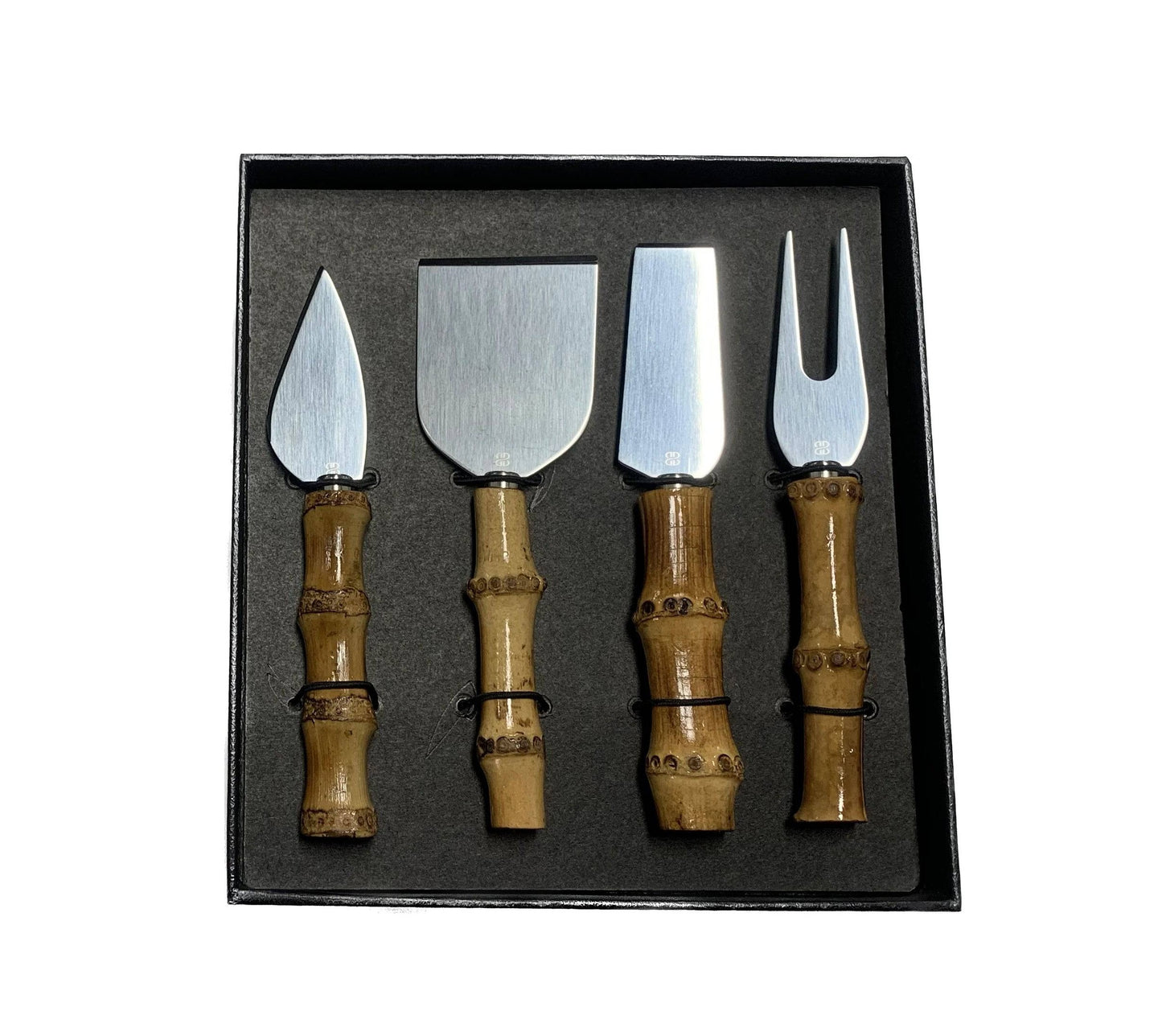 Beatriz Ball - VIDA Bamboo Stainless Cheese Set of 4 (Silver and Natural)