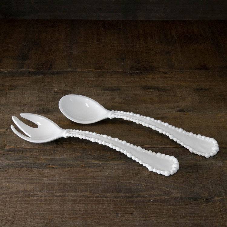 Beatriz Ball - VIDA Alegria Large Salad Servers White - Findlay Rowe Designs