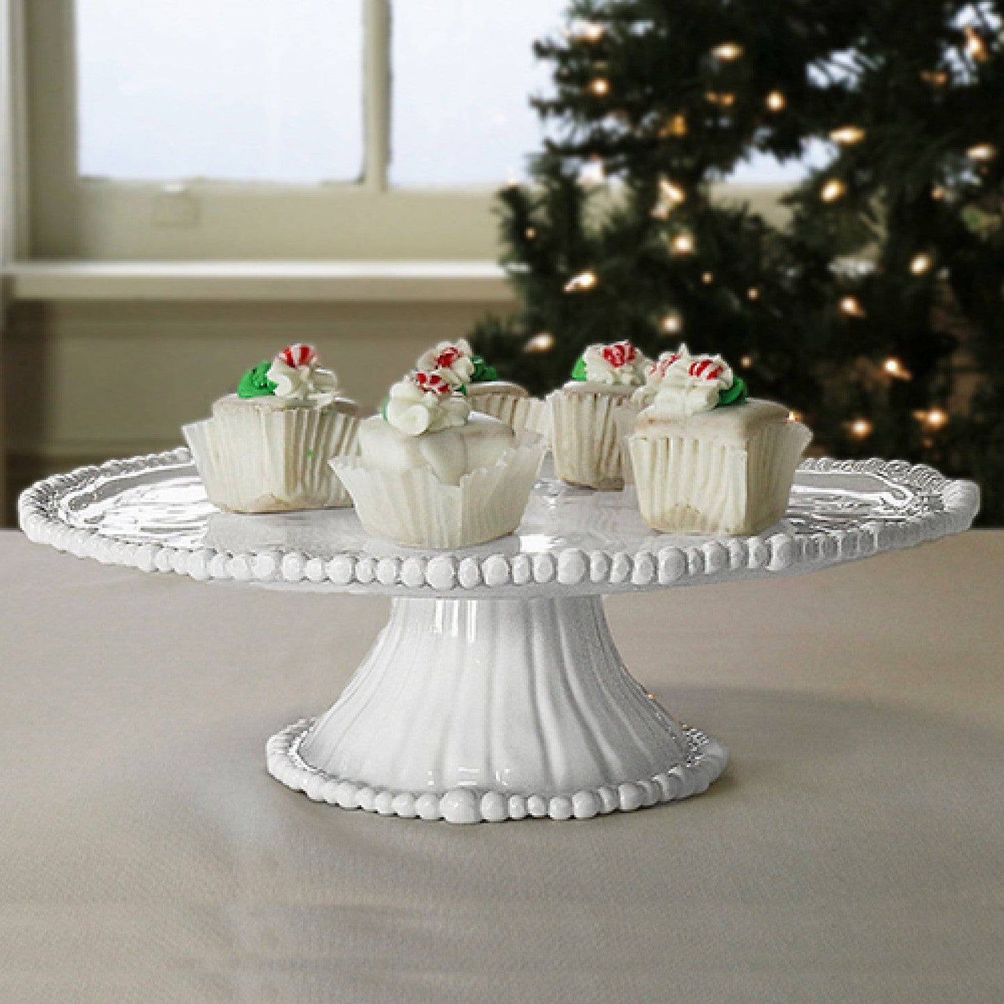 Beatriz Ball - VIDA Alegria Pedestal Cake Plate White - Findlay Rowe Designs