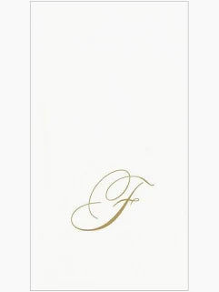 Caspari - Guest Towel Napkin - White Pearl-Paper Linen Napkin - Monogram - Findlay Rowe Designs