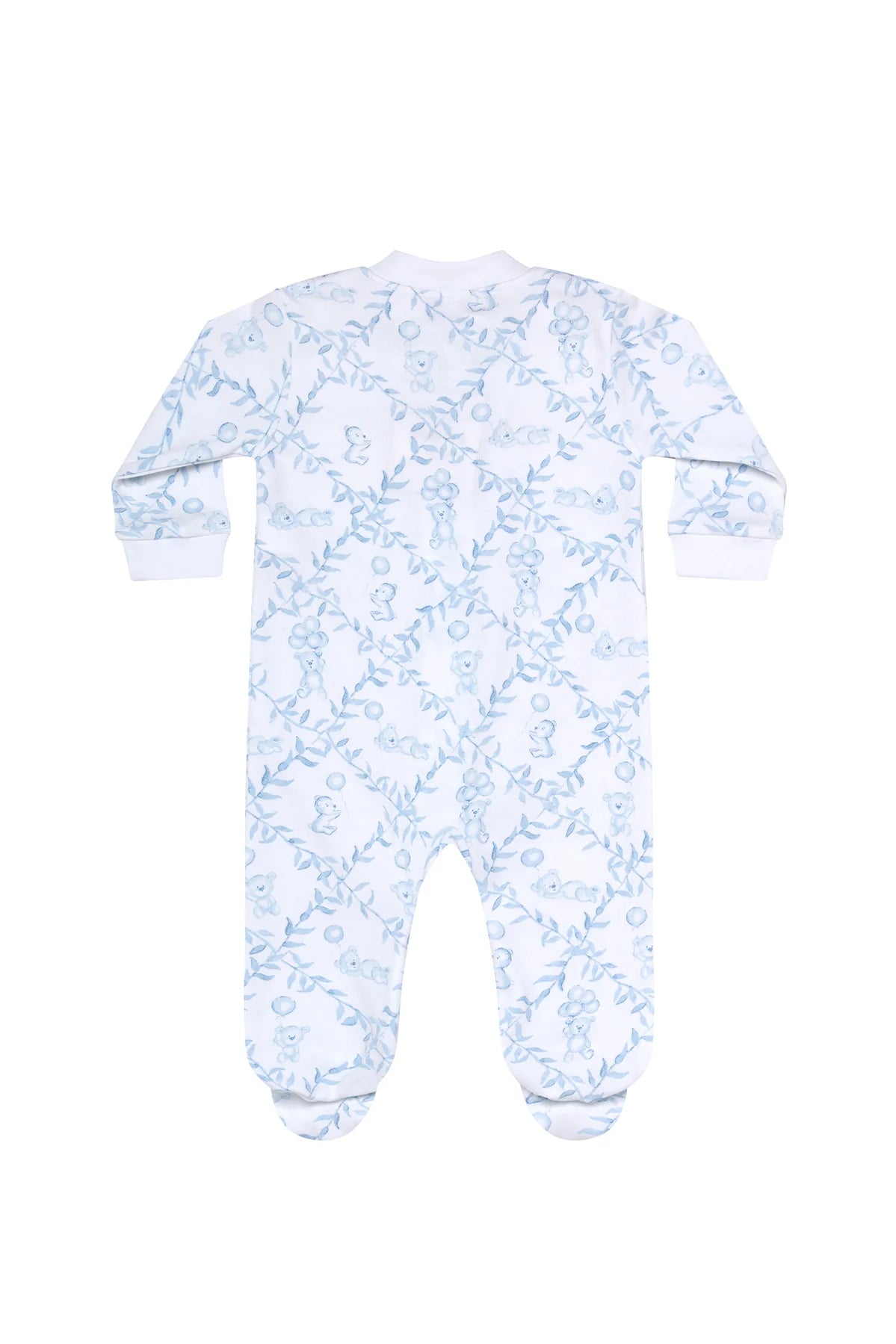 Nellapima - Bears Trellace Zipper Footie - Blue - Findlay Rowe Designs
