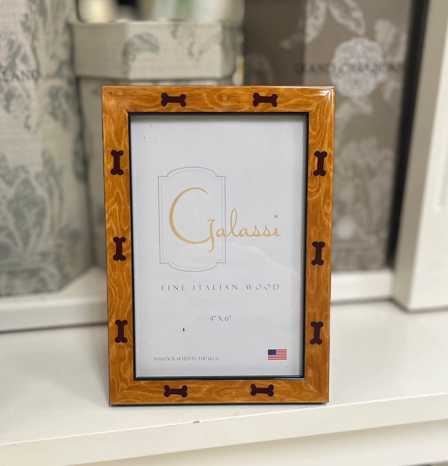 Galassi - Frame - Embossed Burl Wood - 4x6 Cashmere - Bone - Findlay Rowe Designs