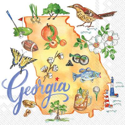 Rosanne Beck - Georgia State Collection - Cocktail Napkin - Georgia - Findlay Rowe Designs