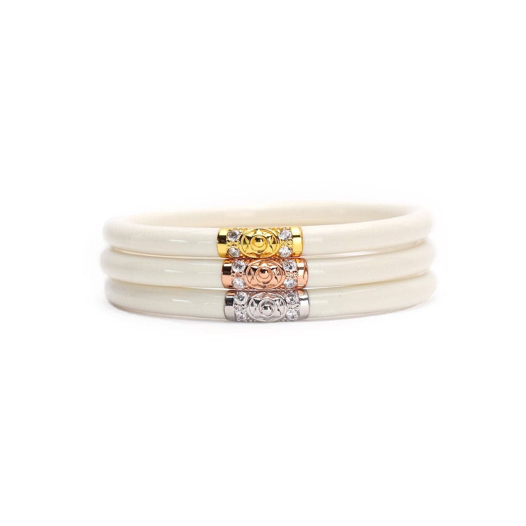 Clearance BuDhaGirl All Weather Bangles® Three Kings Medium Ivory