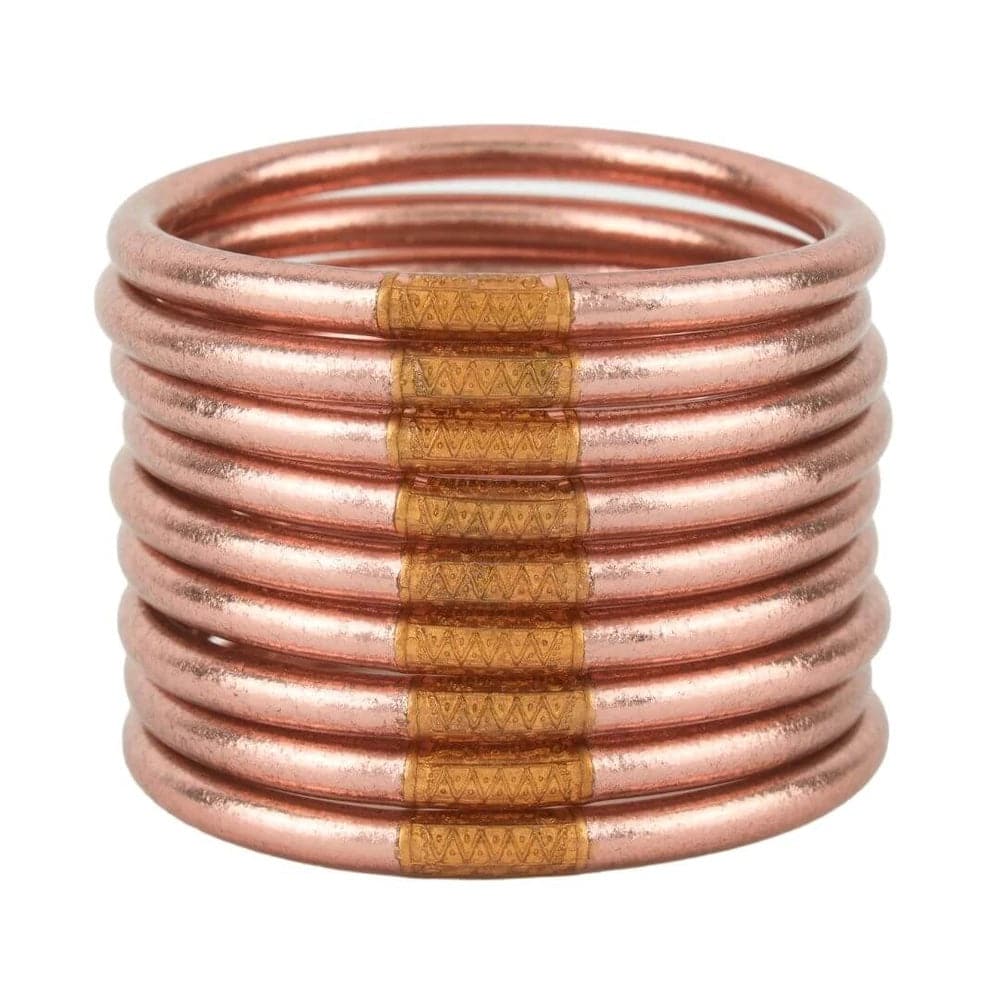 Budha Girl - ALL WEATHER BANGLES® - SERENITY PRAYER set of 9 - Rose Gold - Findlay Rowe Designs