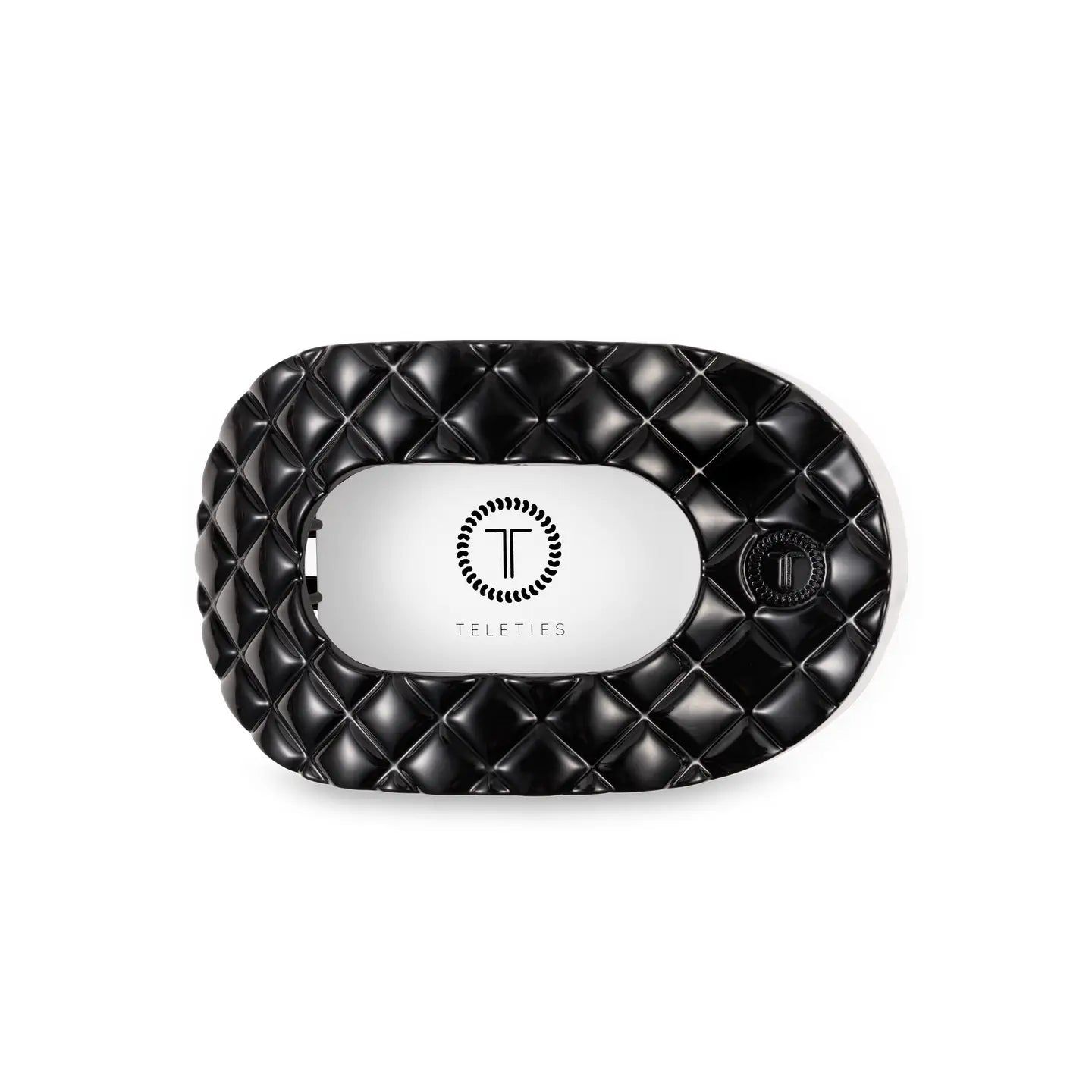 Teleties - Flat Round Hair Clip - Jet Black Quilted - Medium - Findlay Rowe Designs