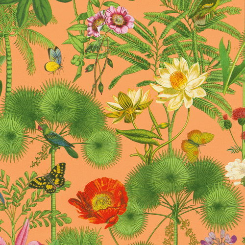Caspari - Gift Wrap Roll - Paradise Garden - Melon - Findlay Rowe Designs