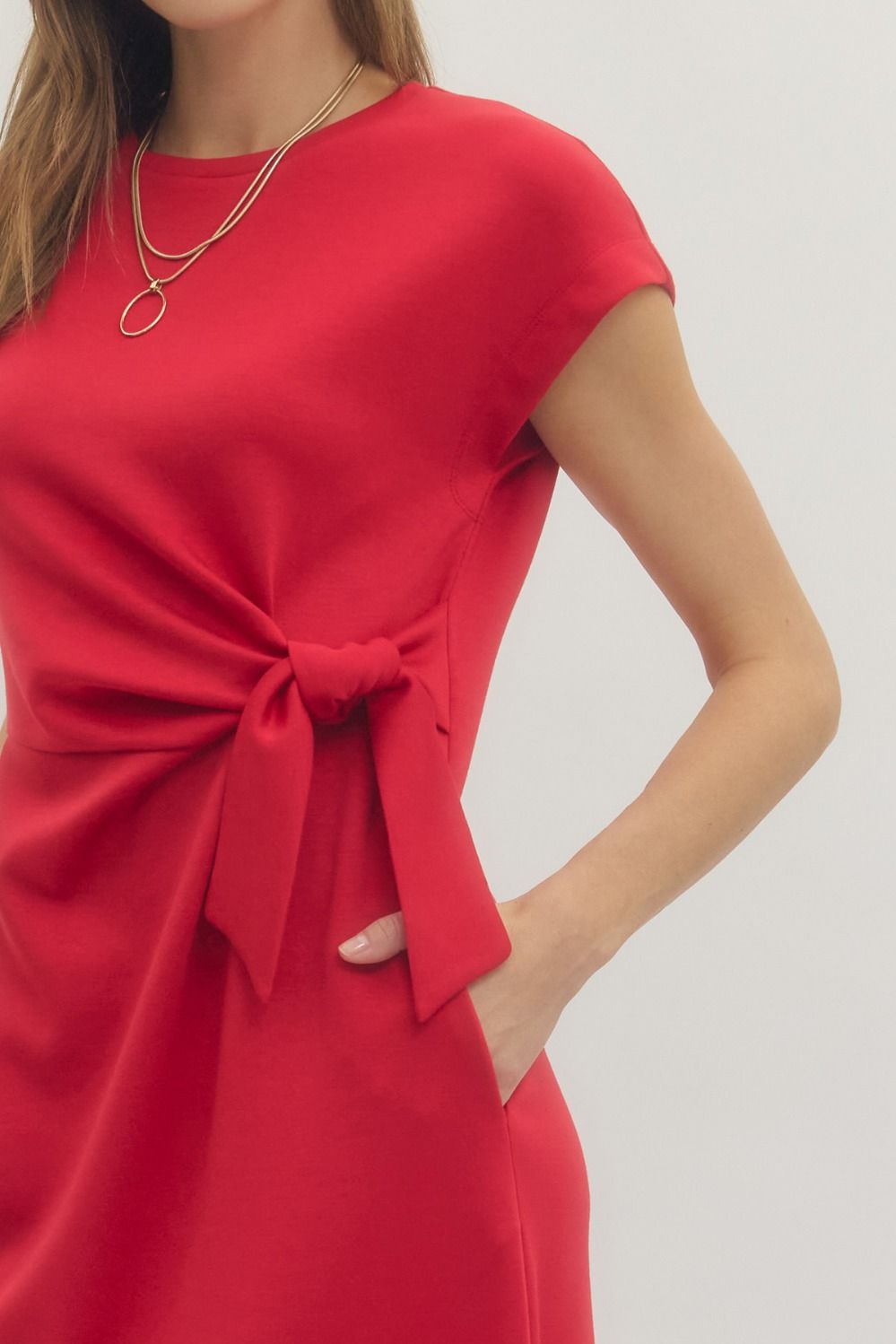 Entro - Dress - Mini Wrap Tie - Red - Findlay Rowe Designs