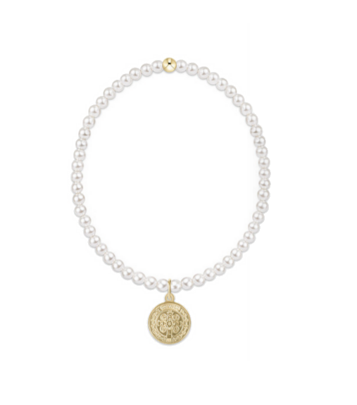 Enewton - Classic Pearl 3mm Bracelet - Blessing Gold Disc - Findlay Rowe Designs