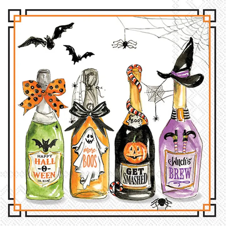 Rosanne Beck - Cocktail Napkins - Halloween Bottles - Findlay Rowe Designs