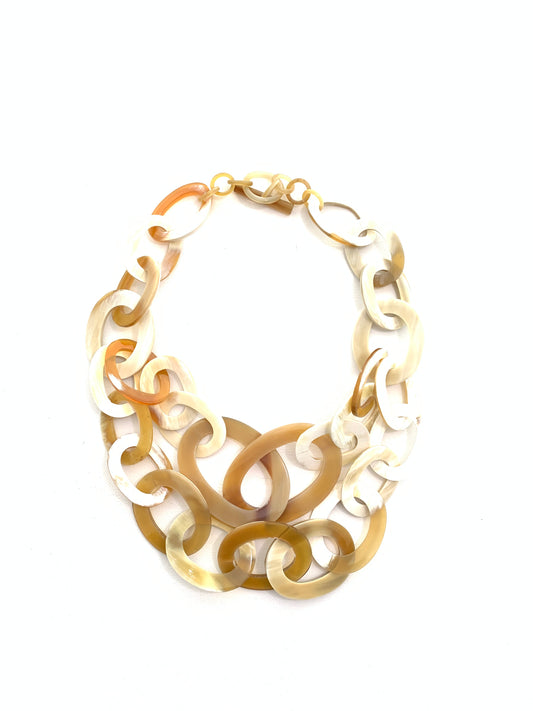 Accessory Jane - Necklace - Eleanor Double Strand Link - Light Horn - Findlay Rowe Designs