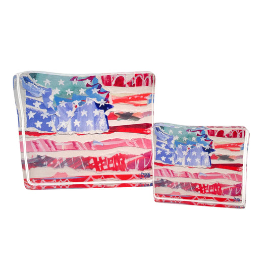 Lauren Dunn -RED FLAG  STARS AND STRIPES ACRYLIC BITTY BLOCK - Findlay Rowe Designs