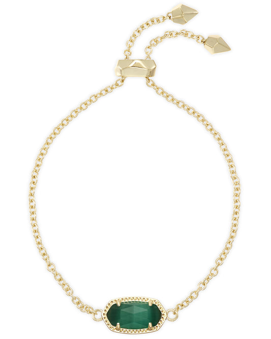 Kendra Scott - Bracelet - Elaina Delicate Chain - Gold Emerald Cats Eye - Findlay Rowe Designs