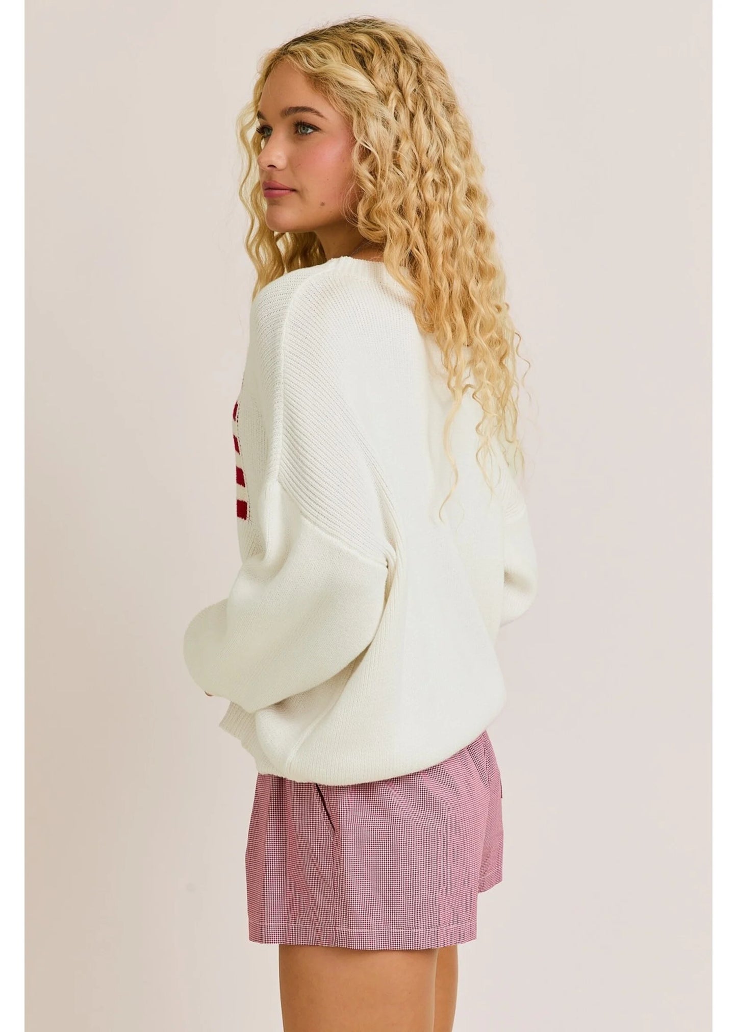 Top - Boxy Sweater - USA Flag - Ivory - Findlay Rowe Designs