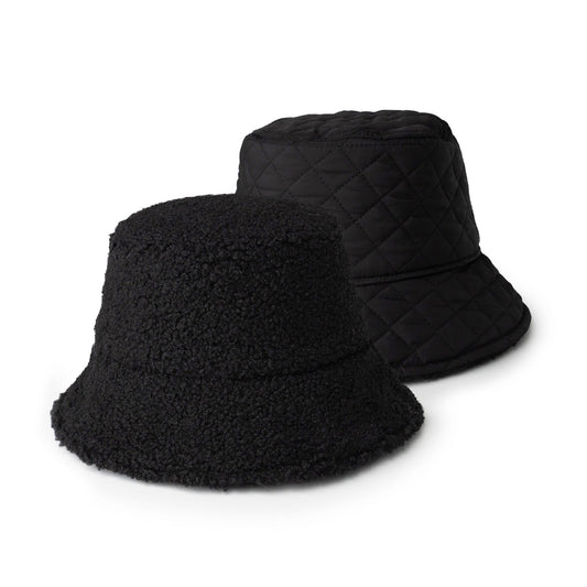 Britts Knits - Apres Ski Reversible Sherpa Bucket Hat - Black - Findlay Rowe Designs