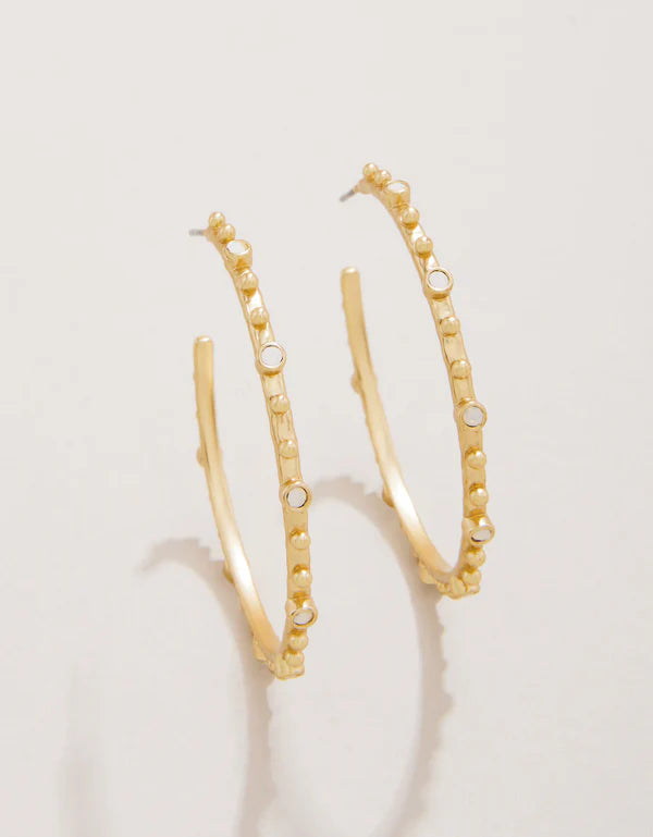 Spartina - Earrings - Bristol Hoop - 45mm White Opal - Findlay Rowe Designs