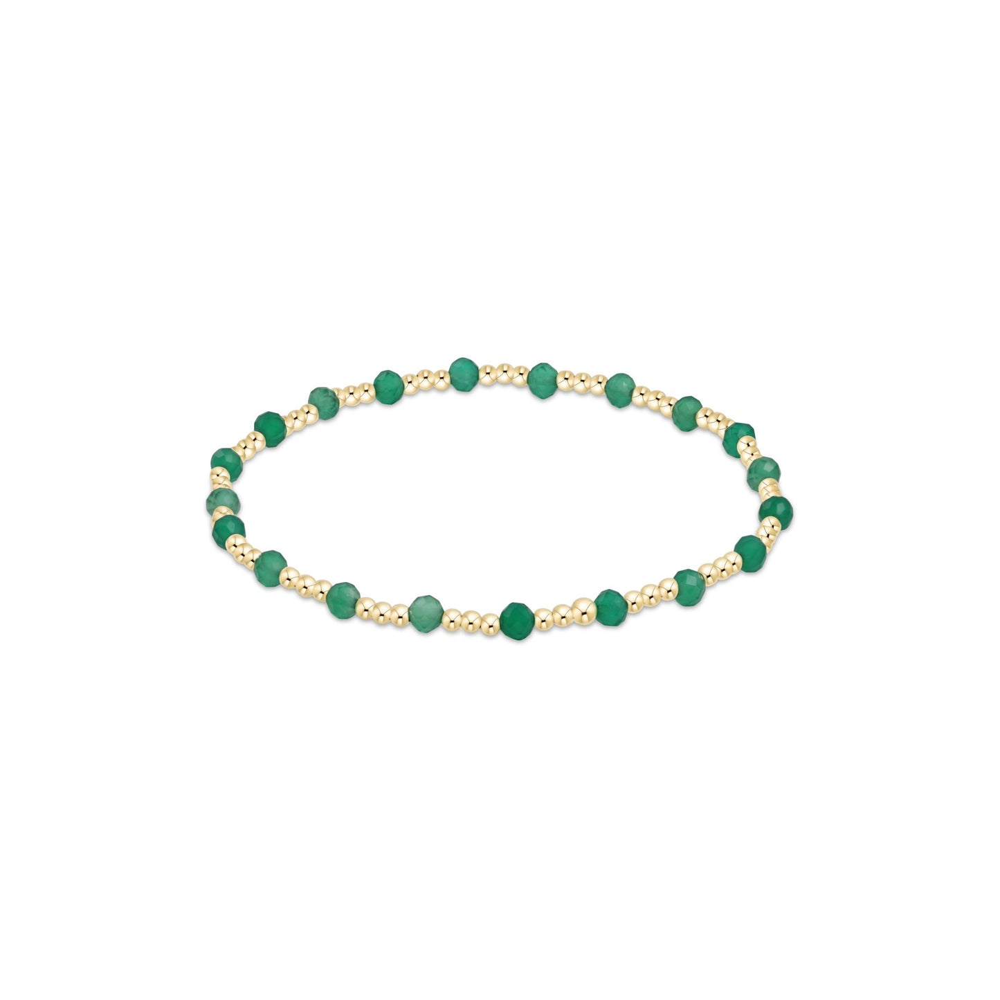 Enewton - Gemstone Gold Sincerity Pattern 3mm Bead Bracelet -  Faceted Green Onyx - Findlay Rowe Designs
