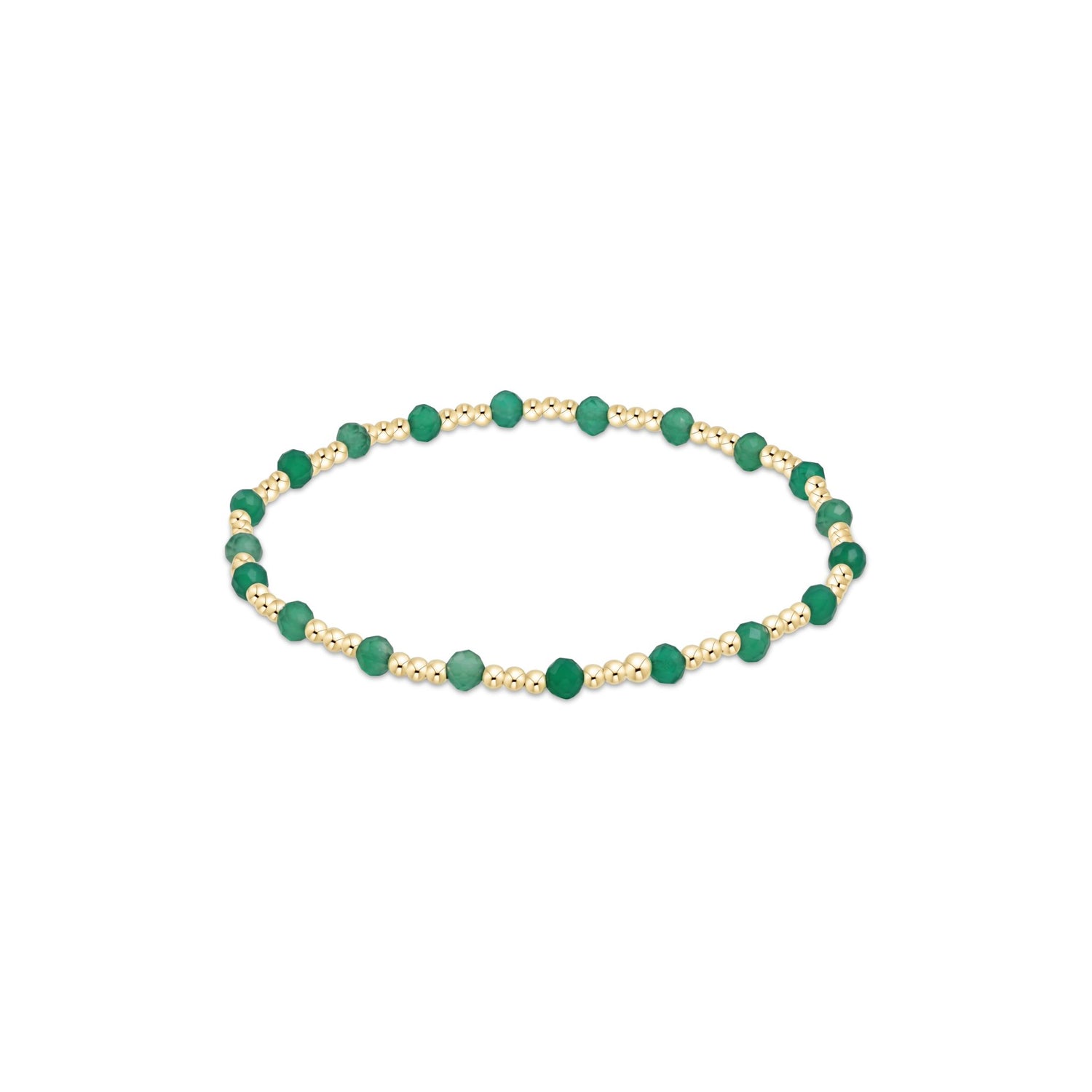 Enewton - Gemstone Gold Sincerity Pattern 3mm Bead Bracelet -  Faceted Green Onyx - Findlay Rowe Designs