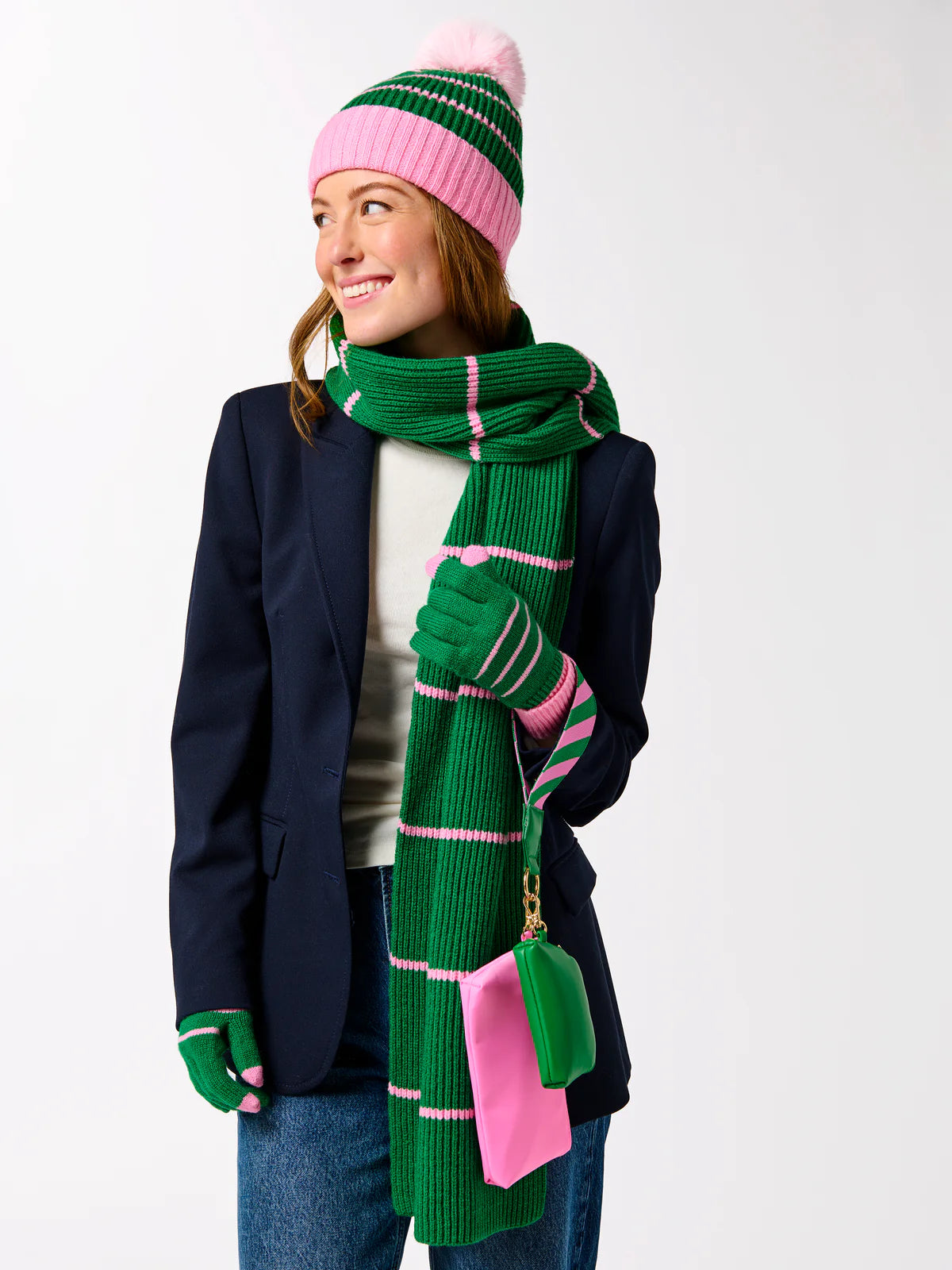 Shiraleah - Allison Scarf - Green Pink