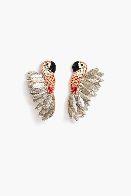 America and Beyond - Earrings - Peachy Parrot - Findlay Rowe Designs
