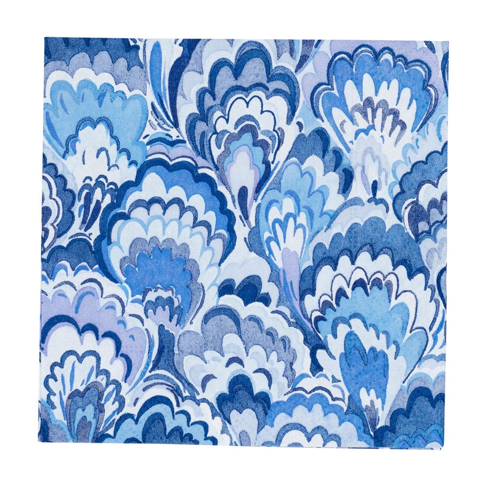 Caspari - Cocktail Napkins -Marbled Ceramica Indigo - Findlay Rowe Designs
